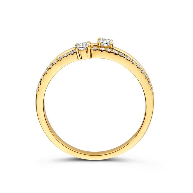 Excellent Jewelry Excellent Ring RG118106-54 14k Geelgoud me 0.28crt HSI Diamant Maat 54
