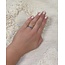 Excellent Jewelry Excellent Ring RL837440-54 18k Witgoud met 0.04crt H SI Diamant en Saffier Maat54