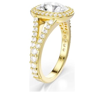 Swarovski Swarovski Ring 5762626 Una Goudkleurig met Cushion Kristallen Maat 55