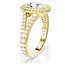 Swarovski Swarovski Ring 5762626 Una Goudkleurig met Cushion Kristallen Maat 55