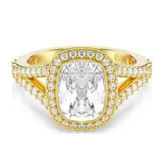 Swarovski Swarovski Ring 5762626 Una Goudkleurig met Cushion Kristallen Maat 55