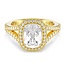 Swarovski Swarovski Ring 5762626 Una Goudkleurig met Cushion Kristallen Maat 55