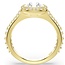 Swarovski Swarovski Ring 5762626 Una Goudkleurig met Cushion Kristallen Maat 55