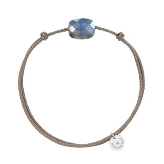 Morganne Bello Morganne Bello Armband 4015X17A109 Taupe Cord Labradorite Small Cushion Mini