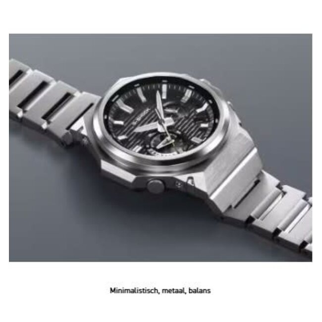 Casio G-Shock Casio G-Shock Horloge GST-B1000D-1AER Staal Solar Bluetooth 200m Waterdicht met Zwarte Wijzerplaat 44mm