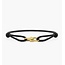 Pig & Hen Pig & Hen Armband P53-390000-L Daunting Dean Staal met Goudkleurig Slot Zwart Maat L 20-21cm