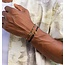 Pig & Hen Pig & Hen Armband P53-390000-L Daunting Dean Staal met Goudkleurig Slot Zwart Maat L 20-21cm