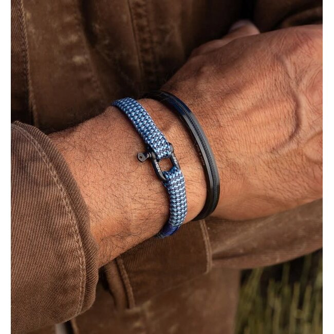 Pig & Hen Pig & Hen Armband P19-2641822-ML Vicious Vik Staal Blauw Maat M/L 19cm