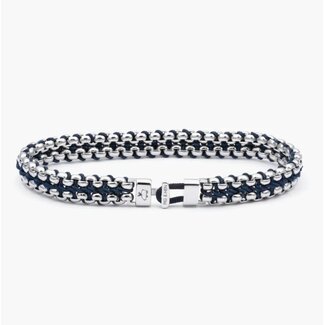 Pig & Hen Pig & Hen Armband P56-163000-M/L Catena Venetian Staal 7mm Navy Maat M/L 19cm