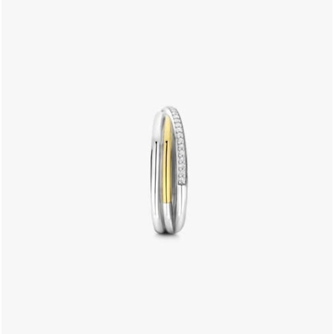 Ti Sento Milano Ti Sento Ring 12346ZY/54 Zilver Gold Plated Zirkonia met Geel Verguld Maat 54