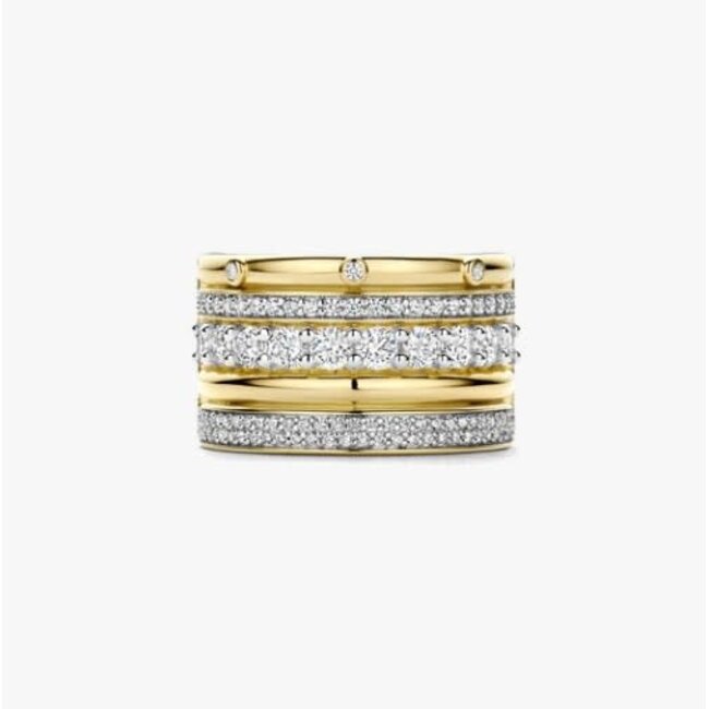 Ti Sento Milano Ti Sento Ring 12396ZY/54 Zilver Bi-color met Zirkonia Maat 54