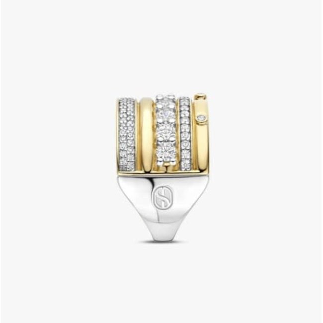 Ti Sento Milano Ti Sento Ring 12396ZY/54 Zilver Bi-color met Zirkonia Maat 54