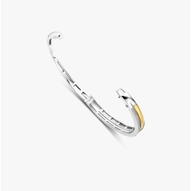 Ti Sento Milano Ti Sento Armband 23086ZY/L Zilver met Geelgouden Plating met Zirkonia Bangle 60mm