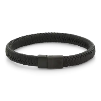 Rebel & Rose Rebel & Rose Armband RR-M0062-S-M Full Metal Herringbone 9mm Zwart Maat M