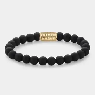 Rebel & Rose Rebel & Rose Armband RR-80085-G-M Mad Panther Gold 8 mm Maat L