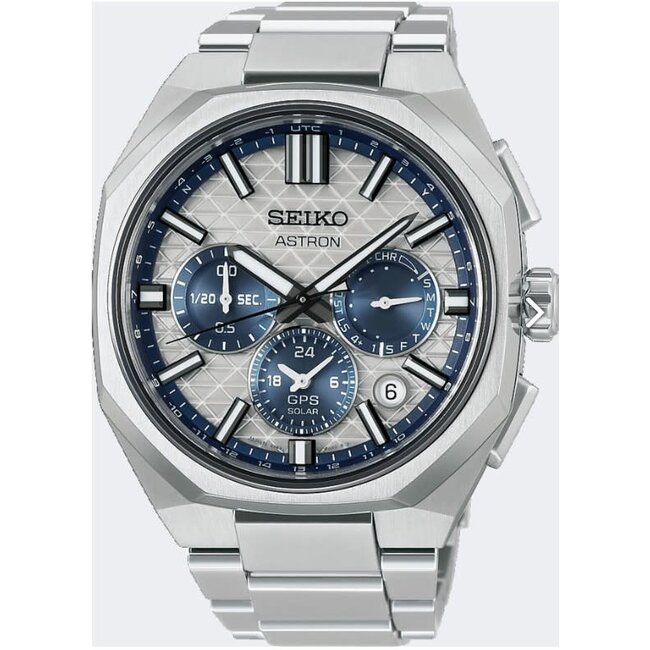 Seiko Seiko Horloge HAB004J1 Astron GPS Titanium Solar Dual Time Saffierglas 100m Waterdicht Limited Edition 43mm