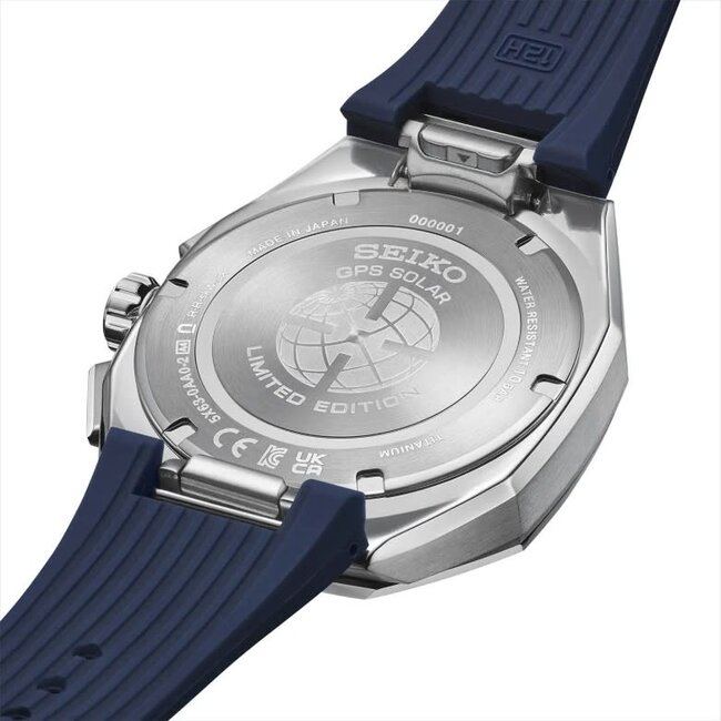 Seiko Seiko Horloge HAB004J1 Astron GPS Titanium Solar Dual Time Saffierglas 100m Waterdicht Limited Edition 43mm