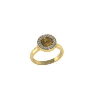 Touche Jewels Touche Ring Toudr8 14k Geelgoud met 0,19crt HSI Labgrown Diamant met Vingerafdruk Maat 17