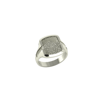 Touche Jewels Touche Ring Touhr3 Zilver Zegel met Initialen en Vingerafdruk Maat 65