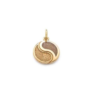 Touche Jewels Touche Bedel Toub1 14k Geelgoud Ying Yang Vingerafdruk/AS 14mm