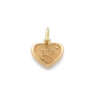 Touche Jewels Touche Bedel Toub3 14k Geelgoud Hart met Vingerafdruk 14mm