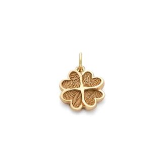 Touche Jewels Touche Bedel Toub4 14k Geelgoud Klaver met Vingerafdruk 12mm