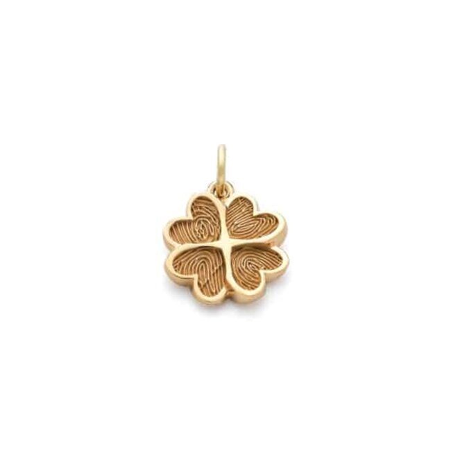 Touche Jewels Touche Bedel Toub4 14k Geelgoud Klaver met Vingerafdruk 12mm