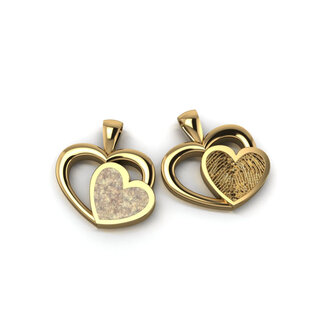 Touche Jewels Touche Hanger Touas-5 14k Geelgoud Dubbel Hart 14mm