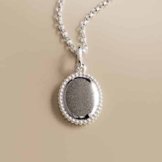 Touche Jewels Touche Hanger Touas-12 Zilver Ovaal met Bolletjes As 10x12mm