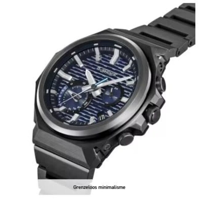Casio G-Shock Casio G-Shock Horloge GST-B1000BD-2AER Staal met Zwarte Coating Solar Bluetooth 200m Waterdicht met Blauwe Wijzerplaat 43mm