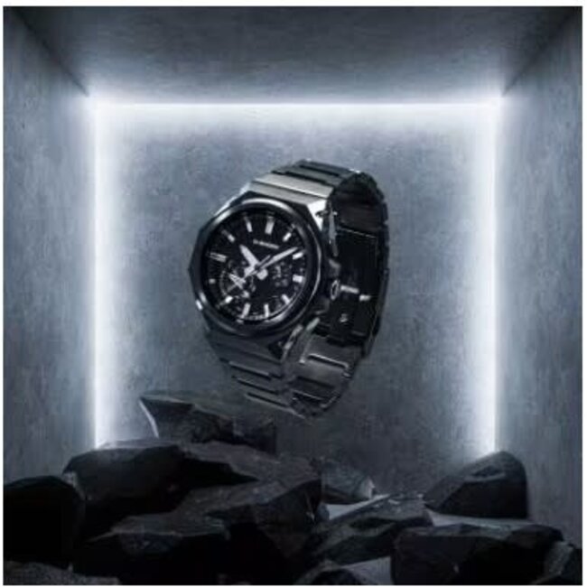 Casio G-Shock Casio G-Shock Horloge GST-B1000BD-1AER Staal met Zwarte Coating Solar Bluetooth 200m Waterdicht met Zwarte Wijzerplaat 43mm