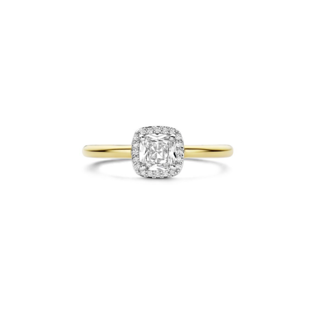 Ti Sento Milano Ti Sento Ring 12388ZY/56 Zilver met Geelgouden Plating en Zirkonia Maat 56