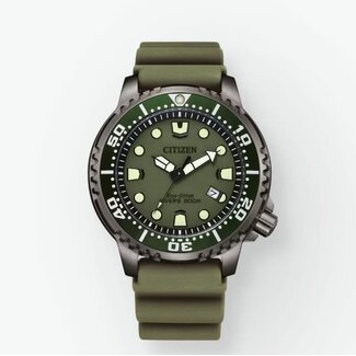Citizen Citizen Horloge BN0157-11X Promaster Staal Gun Matel Eco-drive 200m Waterdicht Groen 43mm