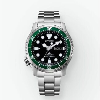 Citizen Citizen Horloge NY0084-89E Promaster Staal Automaat 200m Waterdicht Groen 42mm