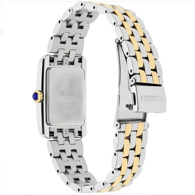 Seiko Seiko Horloge SWR093P1 Staal Bi-color Quartz 30m Waterdicht met Zirkonia 22 x 32mm