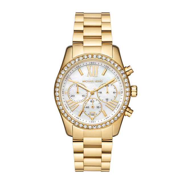 Michael Kors Michael Kors Horloge MK4982 Lexington Staal met Geelgouden Plating Quartz 100m Waterdicht met Zirkonia 33mm