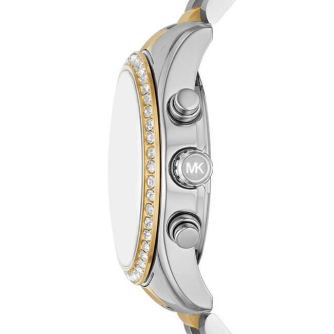 Michael Kors Michael Kors Horloge  MK4925 Lexington Staal Goud en Zilver met Zwarte Wijzerplaat 33mm