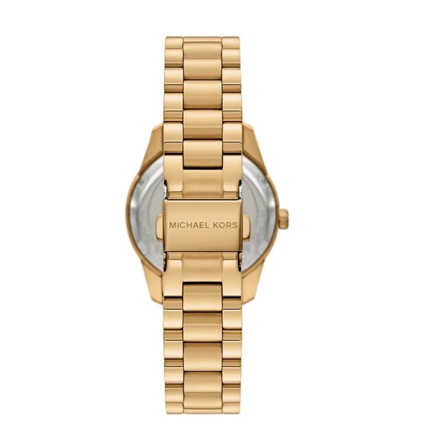 Michael Kors Michael Kors Horloge MK4924 Lexington Staal met Geelgouden Plating Quartz met Groene Wijzerplaat 100m Waterdicht 33mm