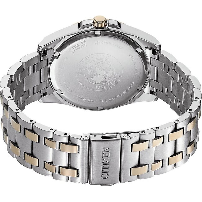 Citizen Citizen Horloge BM7109-89E Staal Bi-color Eco-drive 100m Waterdicht met Zwarte Wijzerplaat 41mm