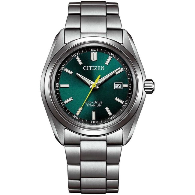 Citizen Citizen Horloge AW1900-50X Super Titanium Eco-Drive 50m Waterdicht met Groene Wijzerplaat 39mm