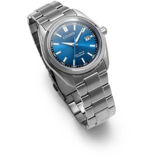 Citizen Citizen Horloge AW1900-50L Super Titanium Eco-Drive 50m Waterdicht met Blauwe Wijzerplaat 39mm