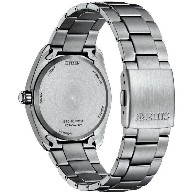 Citizen Citizen Horloge AW1900-50E Super Titanium Eco-Drive 50m Waterdicht met Zwarte Wijzerplaat 39mm