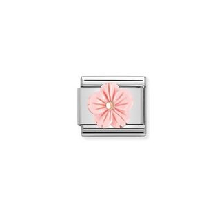 Nomination Nomination Schakel 430510/03 Composable Classic Staal met 18k Geelgoud Symbol Flower Rose Coral