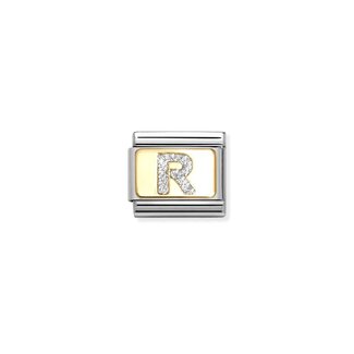 Nomination Nomination Schakel 030291-18 Composable Classic met 18k Geelgouden Glitter Letter R