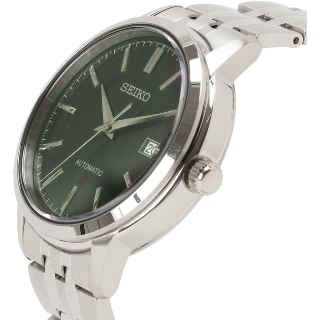 Seiko Seiko Horloge SRPH89K1 Staal Automaat 100m Waterdicht met Groene Wijzerplaat 41mm
