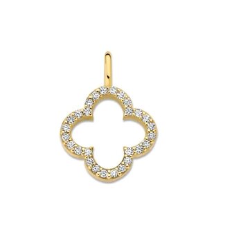 Minioro Minioro Hanger 11393 Klaver 14k Geelgoud met 0.14crt HVS Diamant 10mm