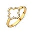 Minioro Minioro Ring 11190/54 Klaver 14k Geelgoud met 0.14crt HVS Diamant 10mm Maat 54