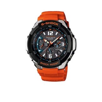 Casio G-Shock Casio G-Shock Horloge GW-3000M-4AER Gravitymaster Staal Analoog Solar Waterdichtheid 200 m Oranje Rubberen Band  52mm