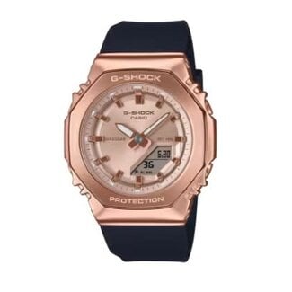Casio G-Shock Casio G-Shock Horloge GM-S2110PG-1A4ER Analoog Digitaal Staal met Rosegouden Plating en Zwarte Horlogeband 200m Waterdicht  39mm