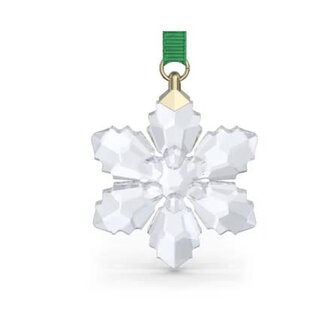 Swarovski Swarovski Kerstornament 5731715 Zilverkleurig met Groen Lint Klein Sneeuwvlokje 2026